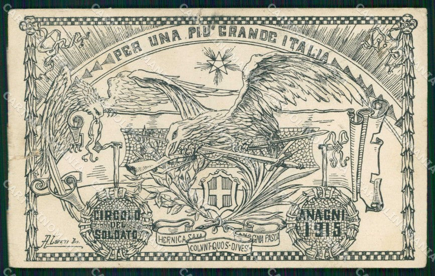 WWI WW1 Militari Circolo Soldato Anagni STRAPPINI cartolina KF4843 – fronte