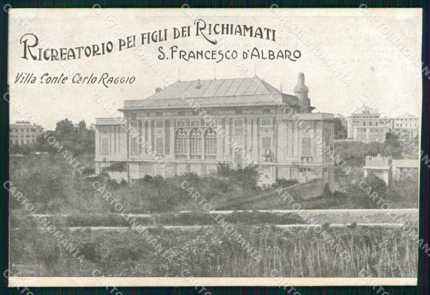 Genova San Francesco Albaro Militari Richiamati Villa Raggio cartolina KF4845 – fronte