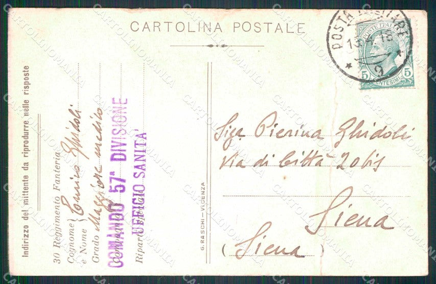 Militari Reggimentali 30° Regg Fanteria Fucilieri Carso PIEGATA cartolina KF4846 – retro