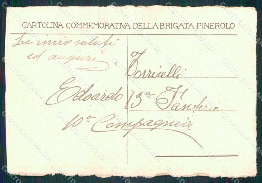 Militari Reggimentali 13° Regg. Fanteria Pinerolo cartolina KF4852 – retro