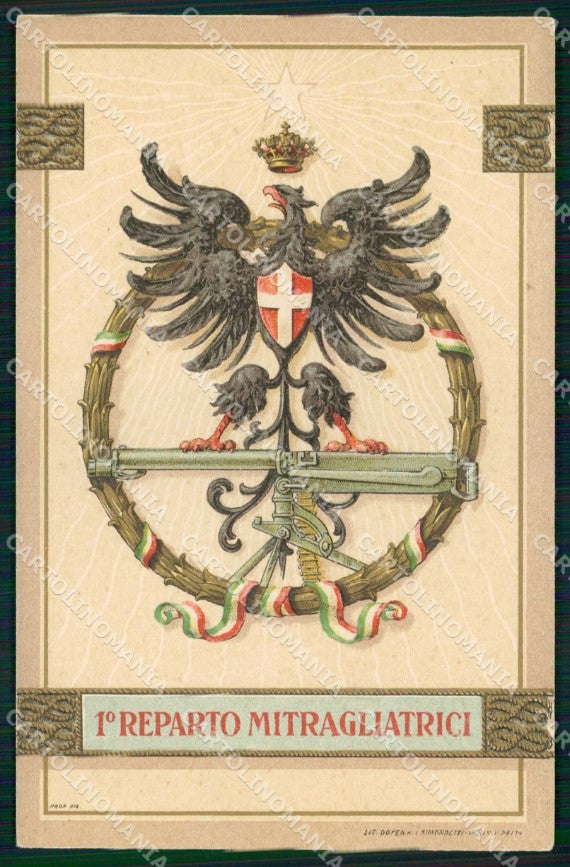 Militari Reggimentali 1° Reparto Mitragliatrici cartolina KF4853 – fronte