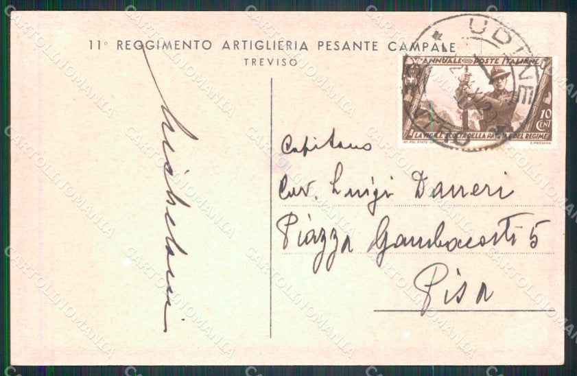 Militari Reggimentali 11° Regg Artiglieria Pesante Treviso PIEGATA cp KF4871 – retro