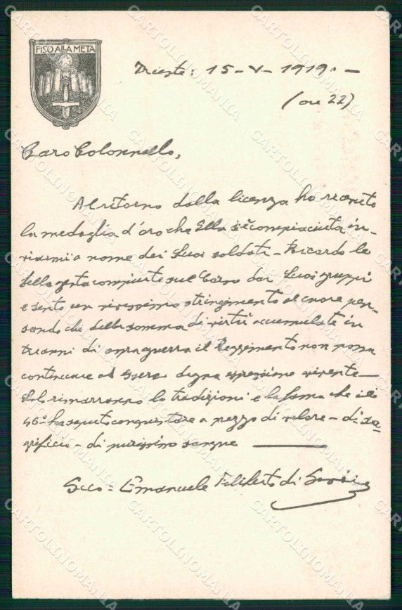 Militari Reggimentali 46° Regg. Artiglieria da Campagna Trieste cartolina KF4875 – fronte