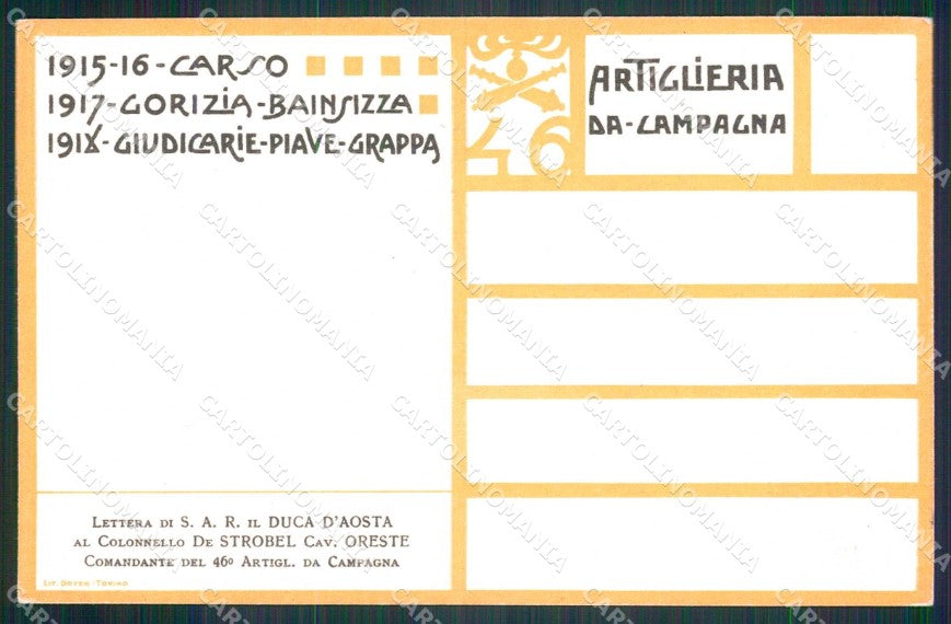 Militari Reggimentali 46° Regg. Artiglieria da Campagna Trieste cartolina KF4875 – retro