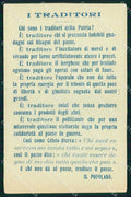 WWI WW1 Patriottismo Livorno Cantiere Orlando I Traditori cartolina KF4890 – fronte