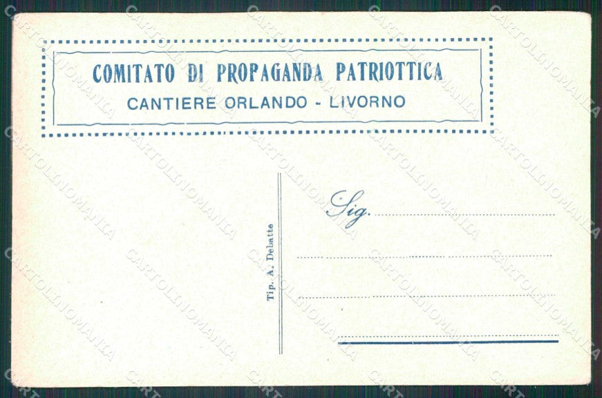 WWI WW1 Patriottismo Livorno Cantiere Orlando I Traditori cartolina KF4890 – retro