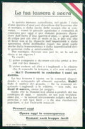 WWI WW1 Patriottismo Tricolore Tedeschi Invasori Tessera Sacra cartolina KF4898 – fronte