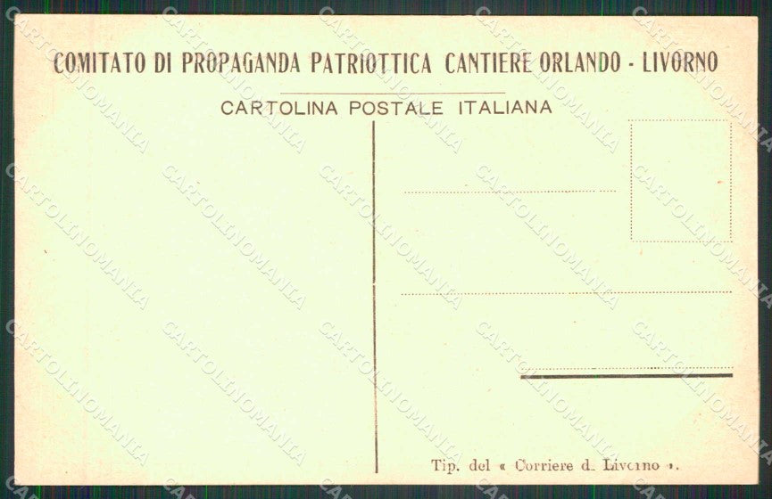 WWI WW1 Patriottismo Livorno Cantiere Orlando Nomellini cartolina KF4902 – retro