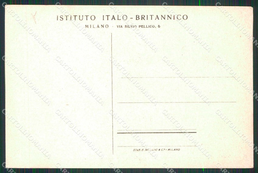 WWI WW1 Patriottismo Istituo Italo Brittanico Longare Leygues cartolina KF4909 – retro