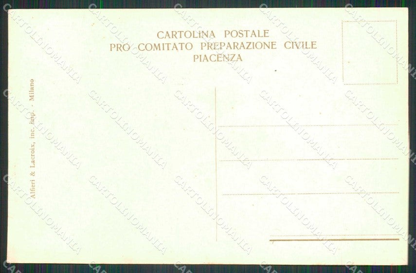 WWI WW1 Patriottismo Comitato Preparazione Civile Piacenza Ambrogio cp KF4924 – retro