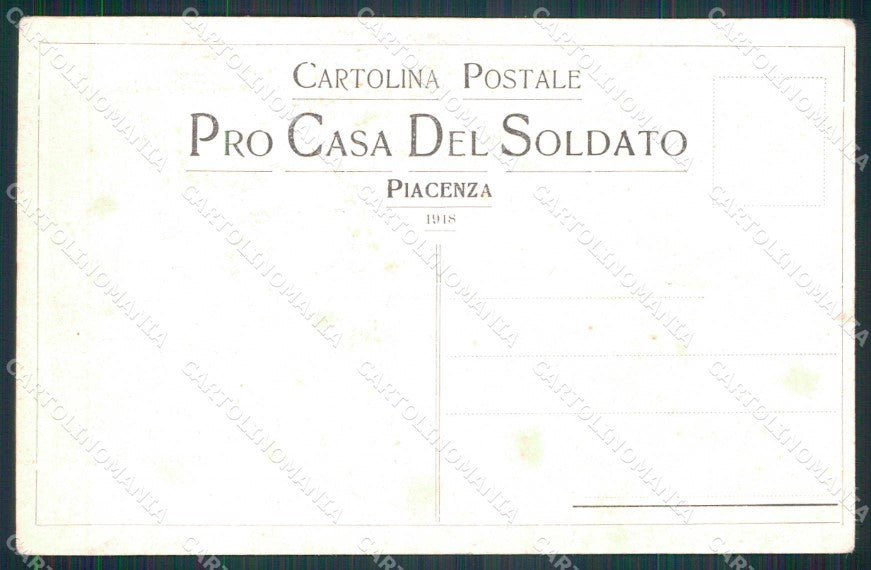 WWI WW1 Militari Pro Casa del Soldato Pietra Piacenza PIEGHE cartolina KF4940 – retro