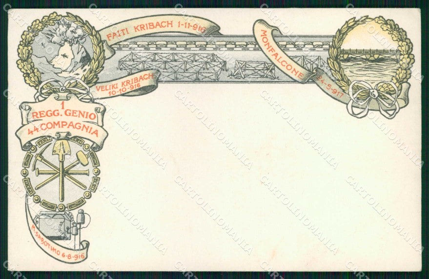 Militari Monfalcone 1° Regg. Genio 44ª Compagnia Zappatori cartolina KF4966 – fronte