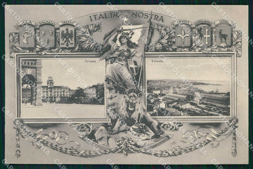 WWI Patriottismo Trento Trieste Dame Ospedaliere Pro Amputati cartolina KF4970 – fronte