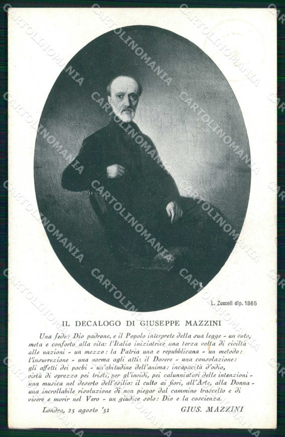 Politica Risorgimento Giuseppe Mazzini cartolina KF4978 – fronte