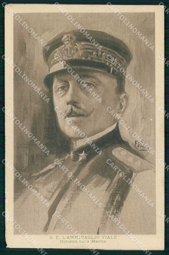 WWI Militari Politica Ammiraglio Viale Vecchi Marina Militare cartolina KF4985 – fronte