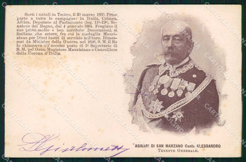 Militari Politica Asinari di San Marzano Conte Alessandro cartolina KF4991 – fronte
