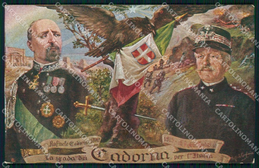 WWI WW1 Militari Politica Gen. Luigi Cadorna Tricolore cartolina KF4993 – fronte