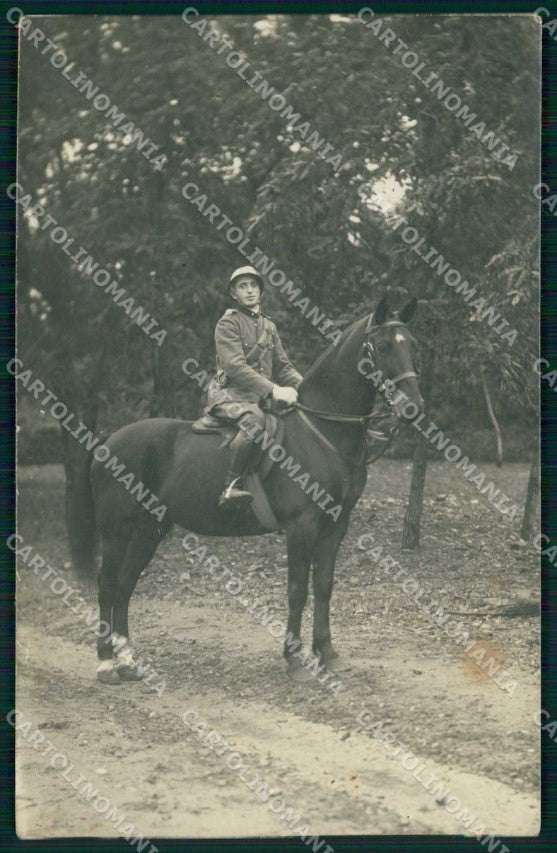 WWI WW1 Militari Soldato Uniforme Cavalleria ? Foto cartolina KF5004 – fronte
