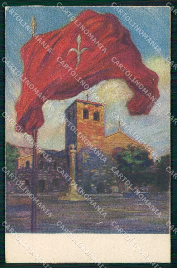 WWI WW1 Patriottismo Trieste San Giusto Bandiera Flag cartolina KF5005 – fronte