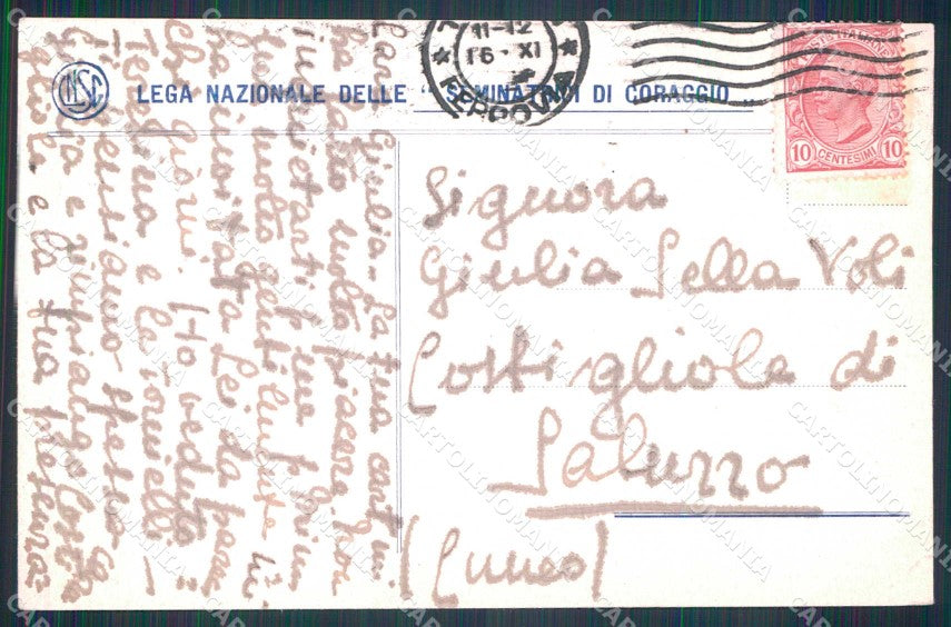 WWI Patriottismo Lega Seminatrici Coraggio Canzone Boema PIEGA cartolina KF5006 – retro