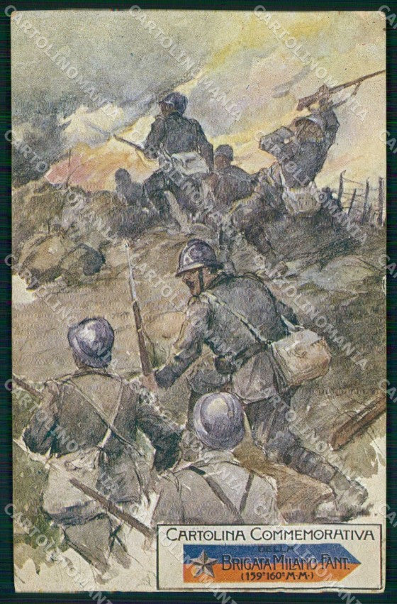 Militari Reggimentali 159° 160° Regg. Fanteria Brigata Milano cartolina KF5032 – fronte