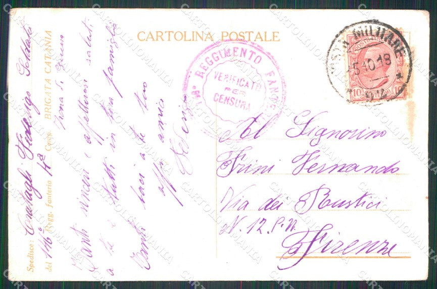 Militari Reggimentali 146° Reggimento Fanteria Brigata Catania cartolina KF5045 – retro