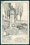 WWI WW1 Lombardi Trucidati Monumento Trento Sclemo PIEGHINE cartolina KF5049 – fronte
