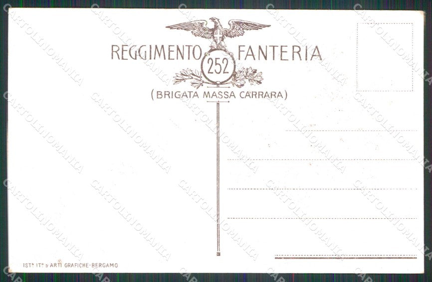 Militari Reggimentali 252° Regg. Fanteria Brigata Massa Carrara cartolina KF5050 – retro