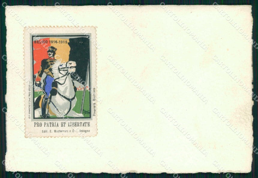 WWI WW1 Patriottismo Belgio Pro Patria Pietra cartolina KF5057 – fronte