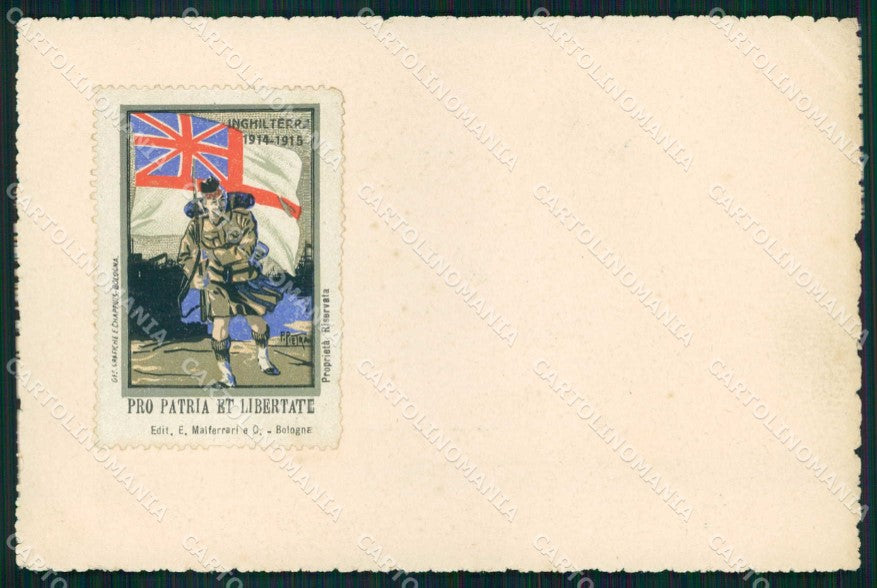 WWI WW1 Patriottismo Inghilterra Pro Patria Pietra cartolina KF5060 – fronte