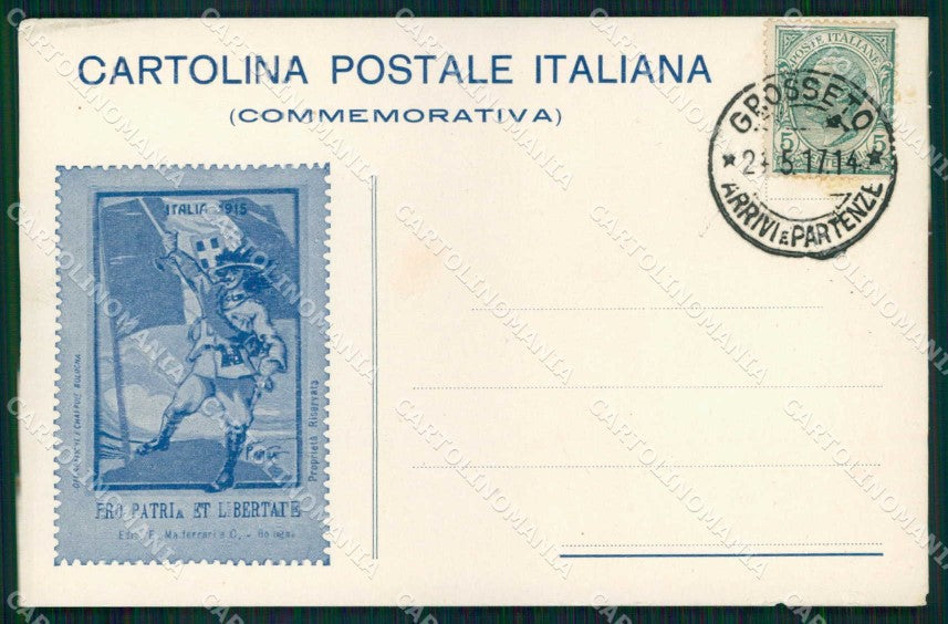 WWI WW1 Patriottismo Italia Bersaglieri Pietra edizione 1917 cartolina KF5061 – fronte
