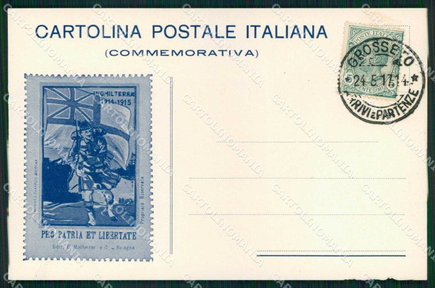 WWI WW1 Patriottismo Pietra Inghilterra edizione 1917 cartolina KF5066 – fronte