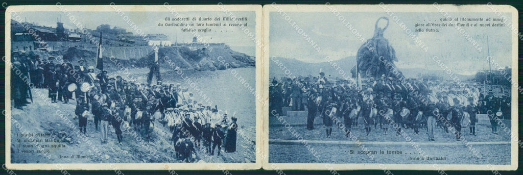 WWI WW1 Pro Famiglie Richiamati Quarto Genova doppia PIEGHE cartolina KF5076 – fronte