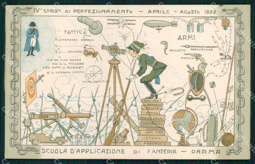 Militari Scuola Applicazione Fanteria Parma 1922 cartolina KF5078 – fronte