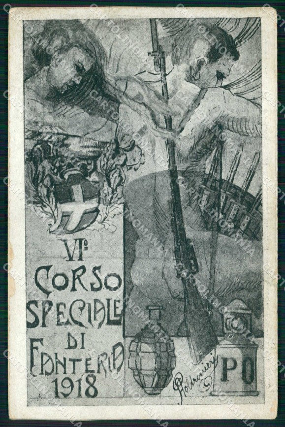 Militari Scuola Modena VI° Corso Speciale Fanteria 1918 ABRASA cartolina KF5081 – fronte