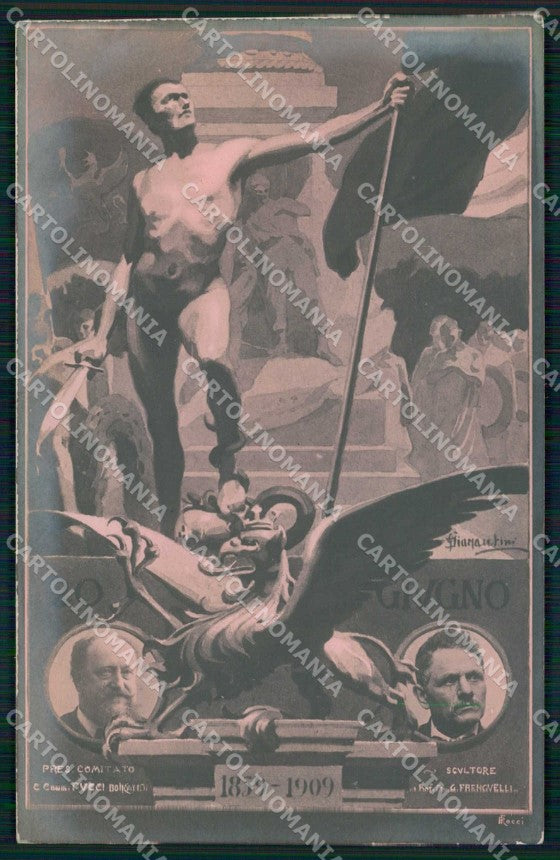 Patriottismo Commemorazione 1859-1909 Risorgimento foto cartolina KF5087 – fronte