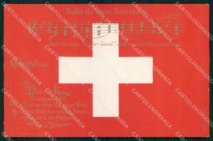 Patriottismo Svizzera Bandiera Swiss Flag Inno Spartito Sheet Music cp KF5108 – fronte