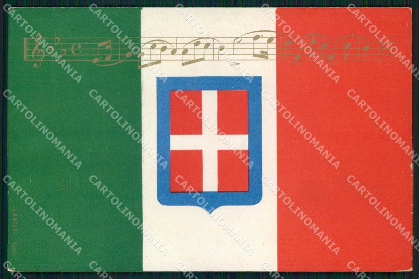 Patriottismo Italia Tricolore Italian Flag Inno Spartito Sheet Music cp KF5118 – fronte