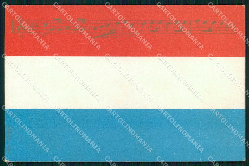 Patriottismo Paesi Bassi Bandiera Netherlands Flag Inno Spartito Music cp KF5120 – fronte