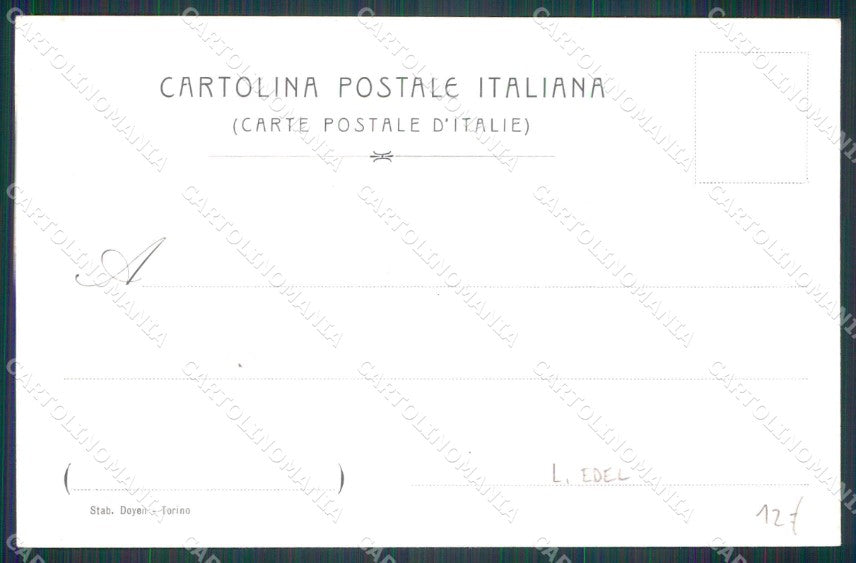 Militari Reggimentali 3° Reggimento Alpini Batt. Exilles Edel cartolina KF5139 – retro