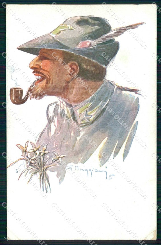 Militari Alpini Muggiani serie 762-1 PIEGHE cartolina KF5145 – fronte