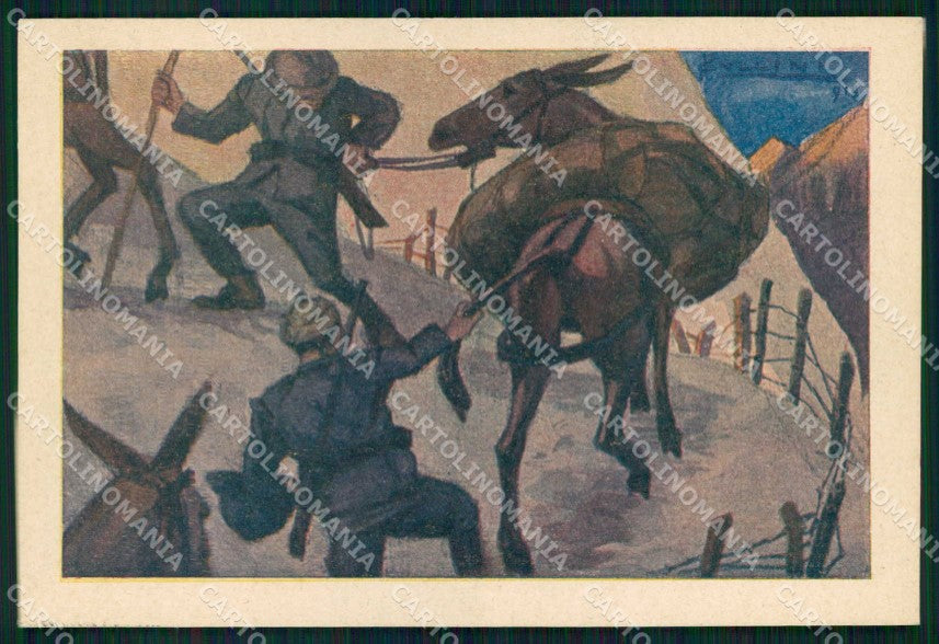 Propaganda Nazionale Alpini Asino Pullini cartolina KF5154 – fronte