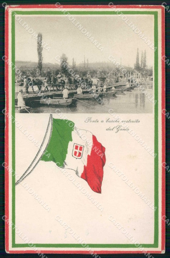 Militari Esercito Italiano Tricolore Genio Ponte Barche cartolina KF5168 – fronte