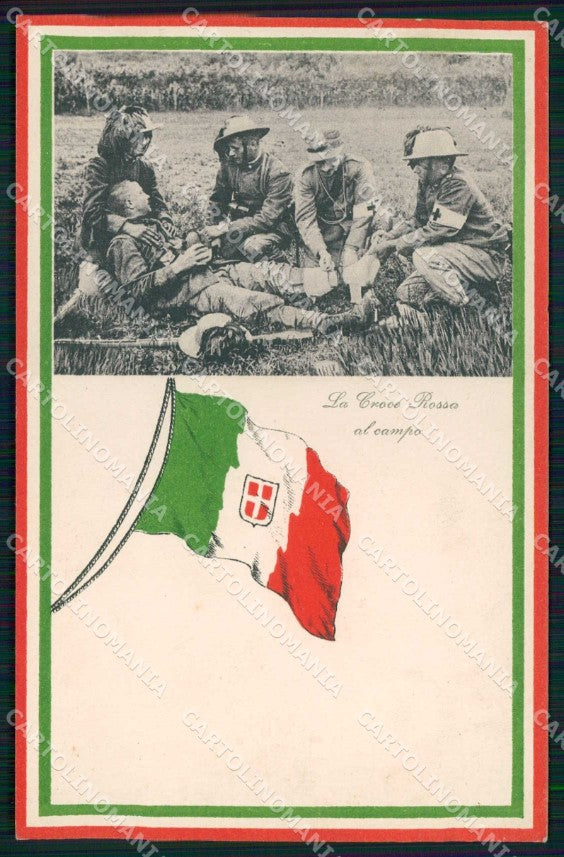 Militari Esercito Italiano Tricolore Bersaglieri CRI serie 215 cartolina KF5180 – fronte
