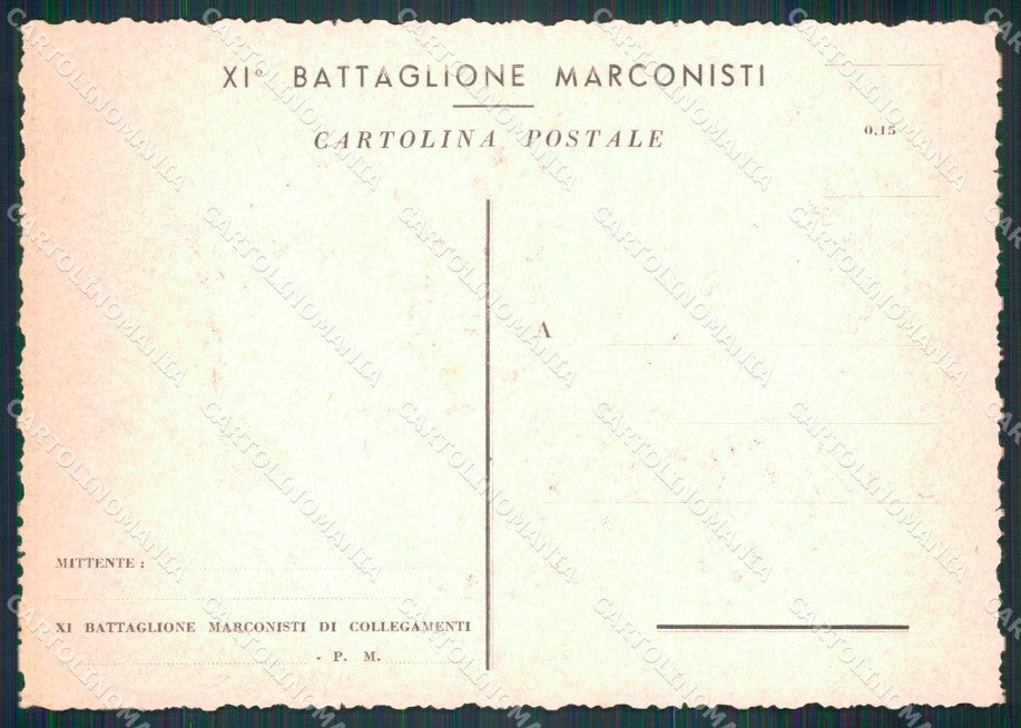 WWII Militari XI° Batt. Marconisti Fronte Egiziano PIEGHINE FG cartolina KF5185 – retro