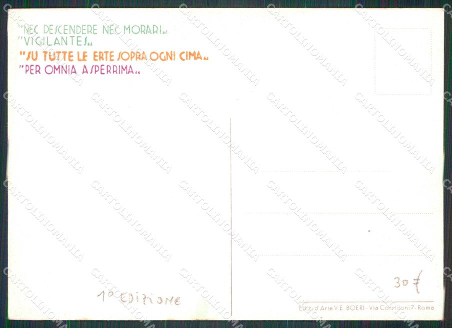 Militari Reggimentali Divisione Alpina Cuneense Boeri FG cartolina KF5189 – retro