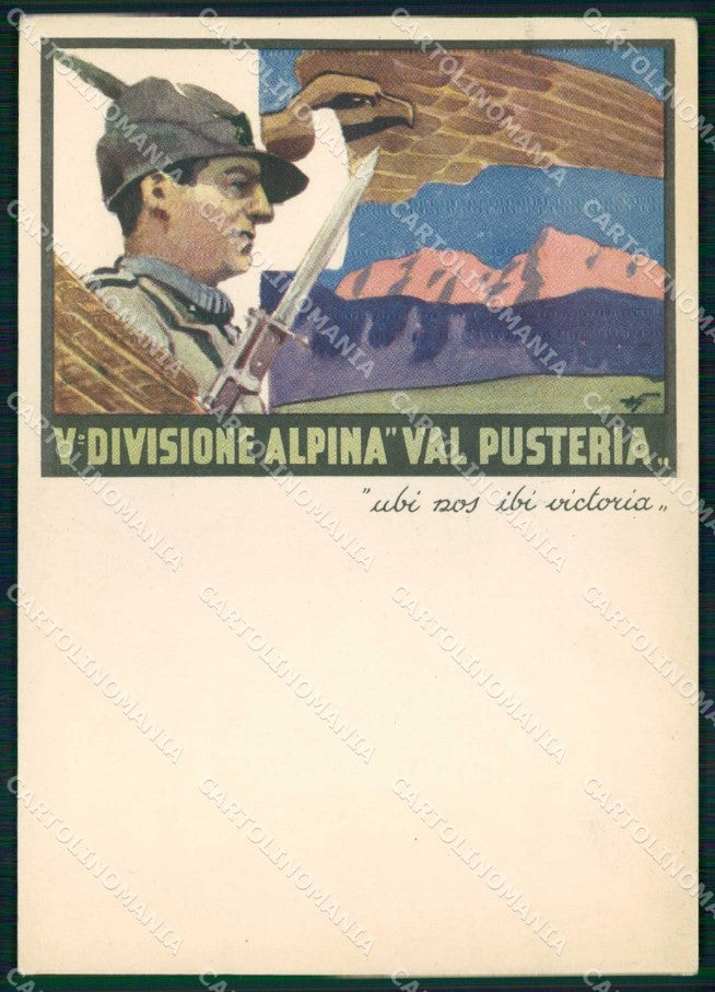 Militari Reggimentali Vª Divisione Alpina Val Pusteria FG cartolina KF5193 – fronte