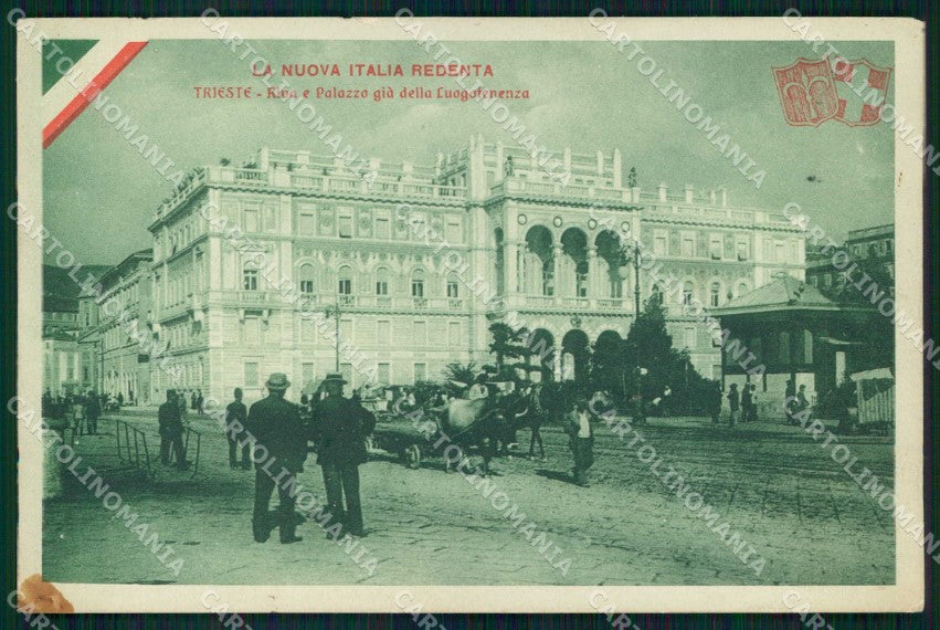 Trieste città Italia Redenta Tricolore Riva ABRASA cartolina KF5201 – fronte