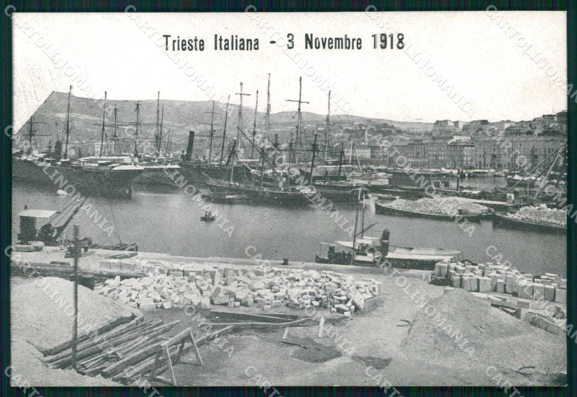 Trieste città Italia Redenta 3 Novembre 1918 Porto cartolina KF5203 – fronte