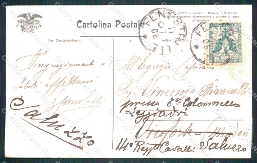 Militari Patriottismo Risorgimento Assietta Val Chisone Genta cartolina KF5217 – retro